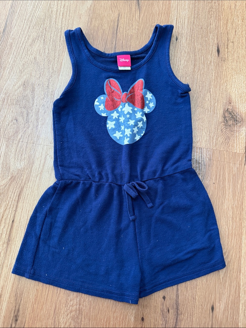 Disney Navy Sleeveless Patriotic Minnie Romper, size 4/5